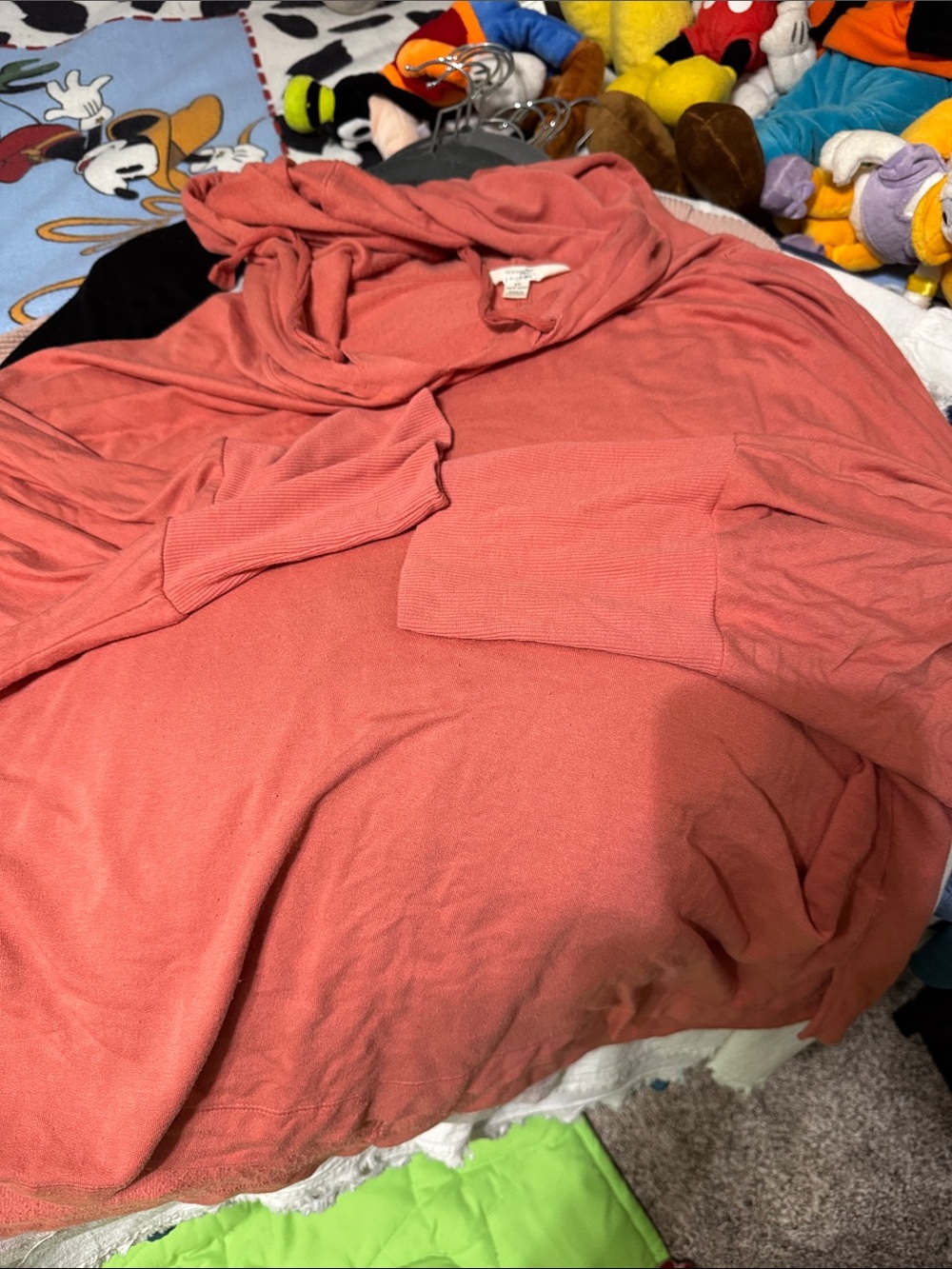Terra & Sky coral Cowl Neck Top